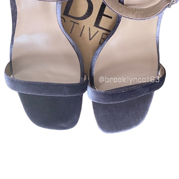 Mode Collective BLOCK PARTY SANDAL Open Toe Heels Velvet Gray 37 - Picture 15 of 15